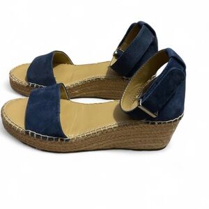 Women's Franco Sarto Navy Espadrille Wedge Sandals